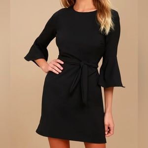 Lulus Last Love Song Black Tie-Waist Dress
